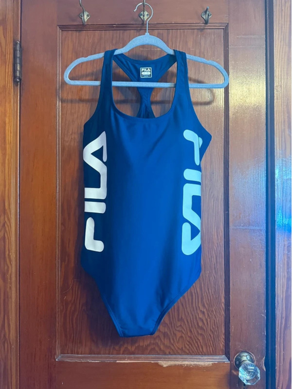 FILA St Tropez 1 Piece Swimsuit Navy Logo XL / UK 16 Bodysuit
